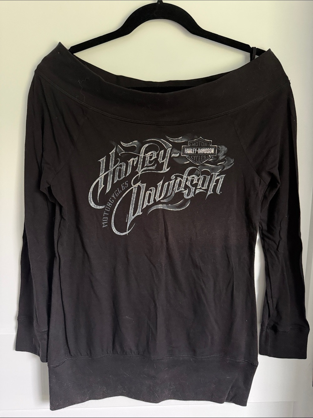 Harley-Davidson Black Off-Shoulder Logo Shirt